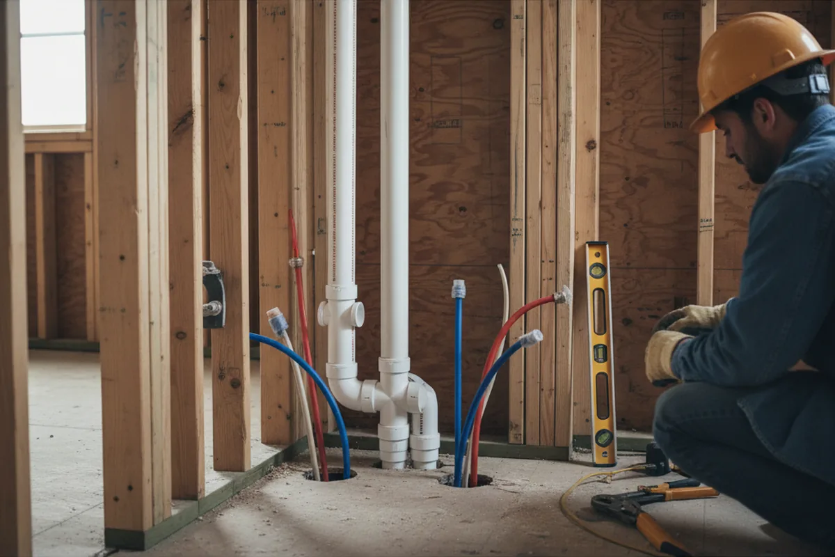 Drain and supply rough-in during Toilet Repair and Installation in Douglass