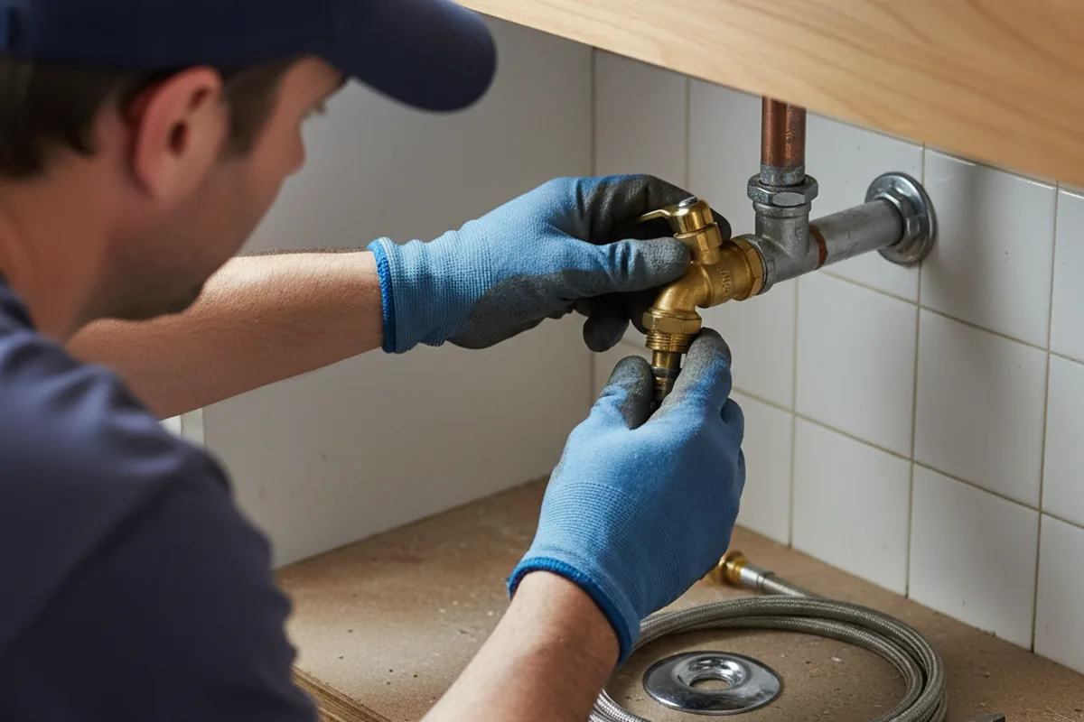 Shutoff valve and fitting work during Emergency Plumbing in Douglass